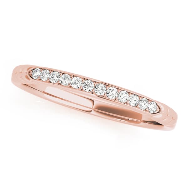 Prong Set Wedding Band (0.09 ct. tw.), Front view in rose gold