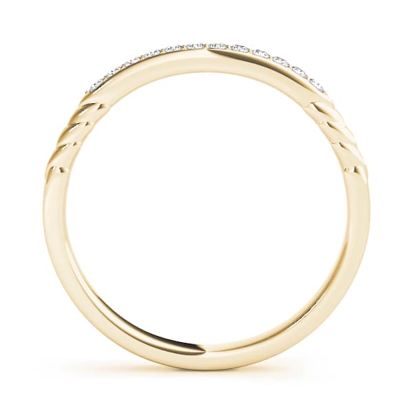 Prong Set Wedding Band (0.09 ct. tw.), Side view in yellow gold