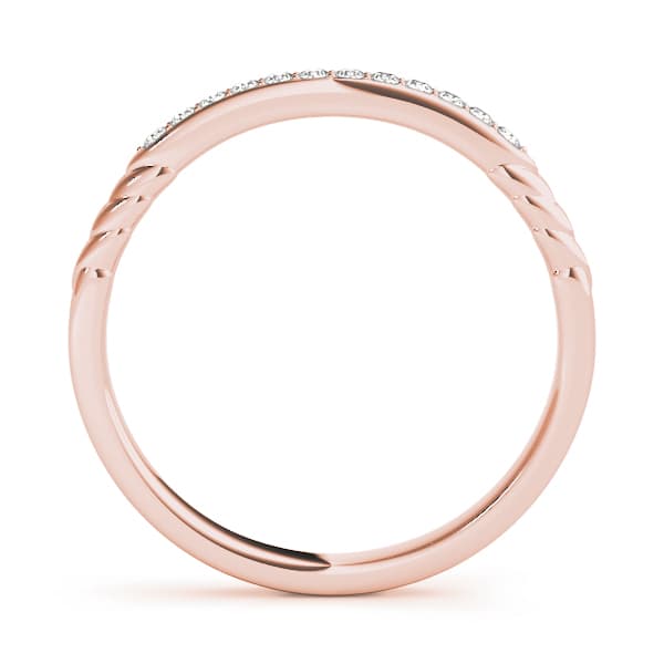 Prong Set Wedding Band (0.09 ct. tw.), Side view in rose gold