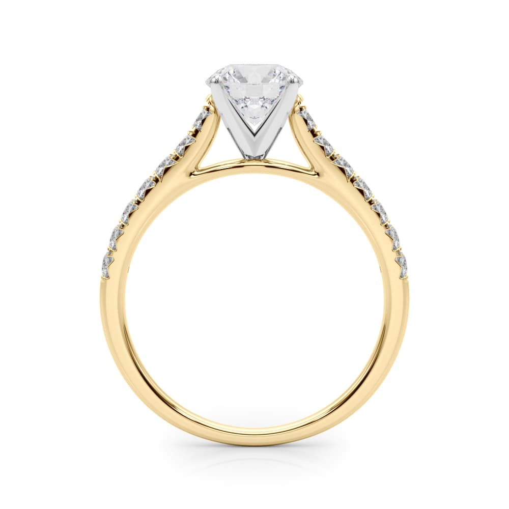 Cathedral Split-Prong Engagement Ring, style 50655, Side view in yellow gold