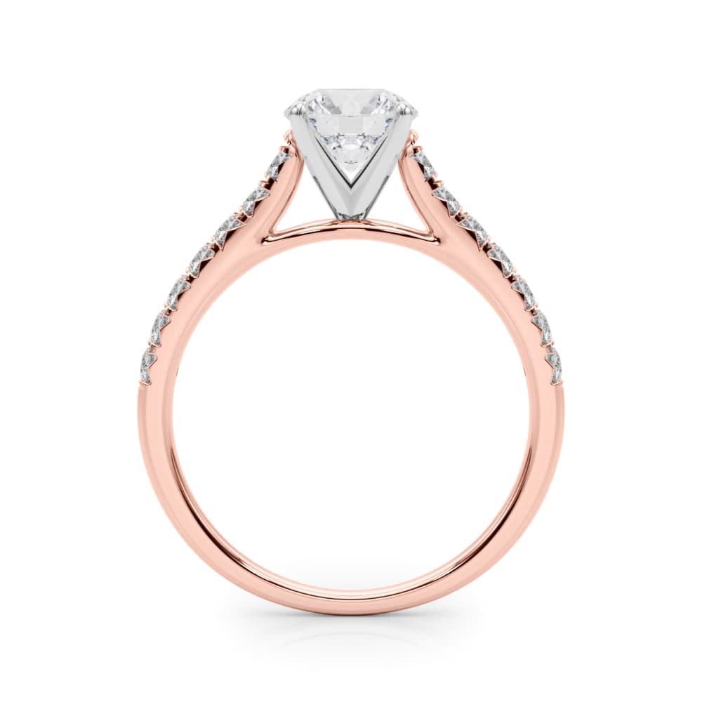 Cathedral Split-Prong Engagement Ring, style 50655, Side view in rose gold