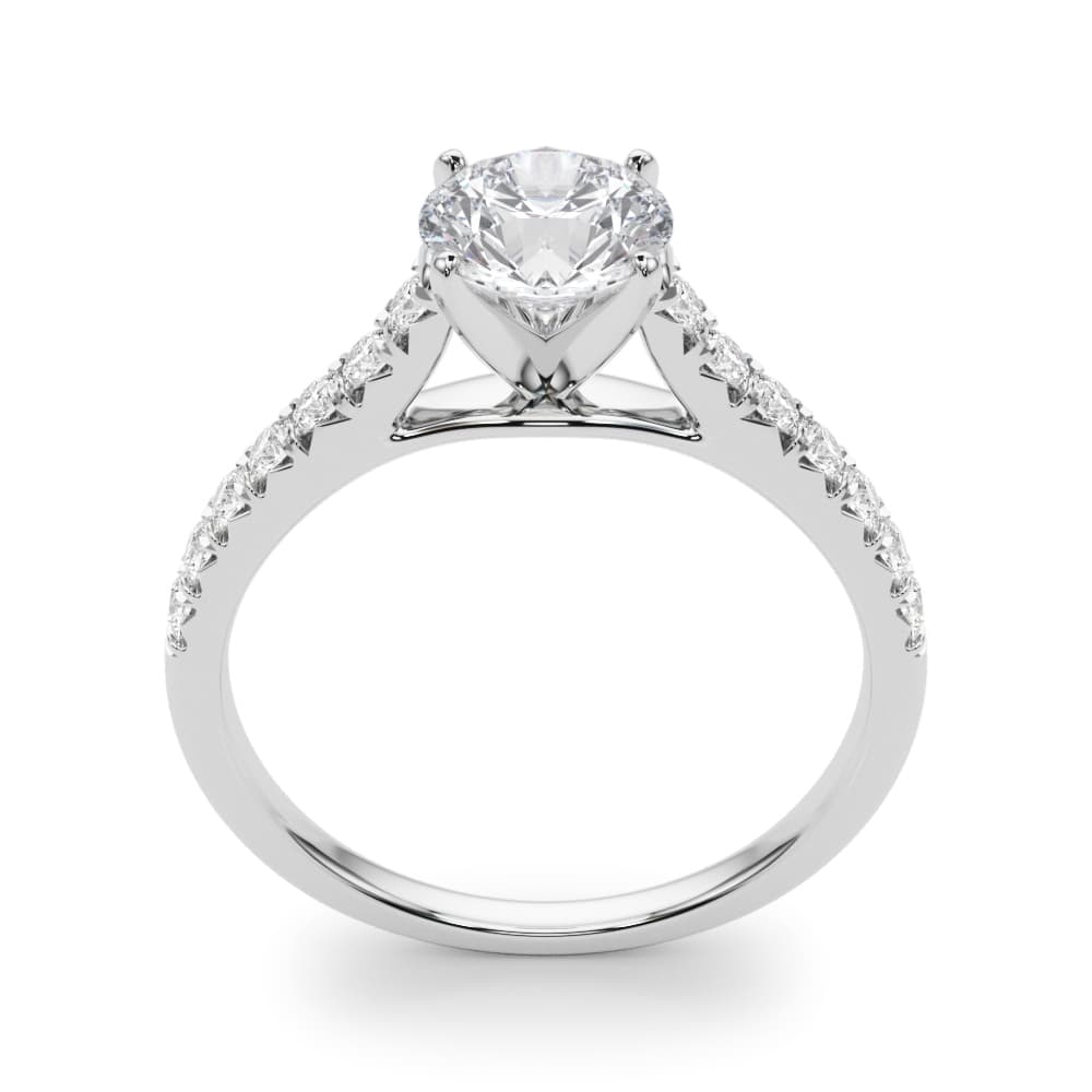 Cathedral Split-Prong Engagement Ring, style 50655, Top view in white gold or platinum
