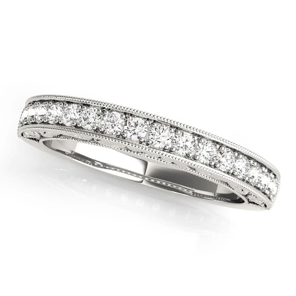 Milgrain Prong Set Wedding Ring — View 1