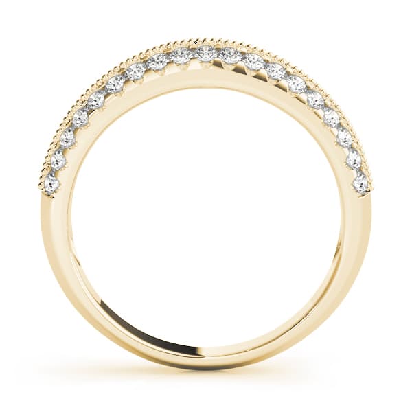 Prong Set Wedding Band (0.57 ct. tw.), Side view in yellow gold