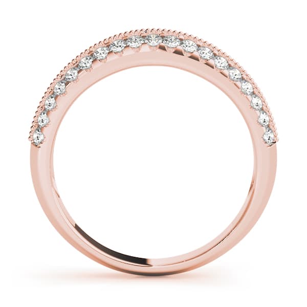Prong Set Wedding Band (0.57 ct. tw.), Side view in rose gold