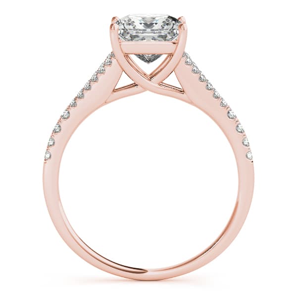 Double Row Split Shank Trellis Engagement Ring, style 50660, Side view in rose gold