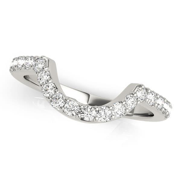 Shared Prong Curved Wedding Bands — 1 CT — View 1