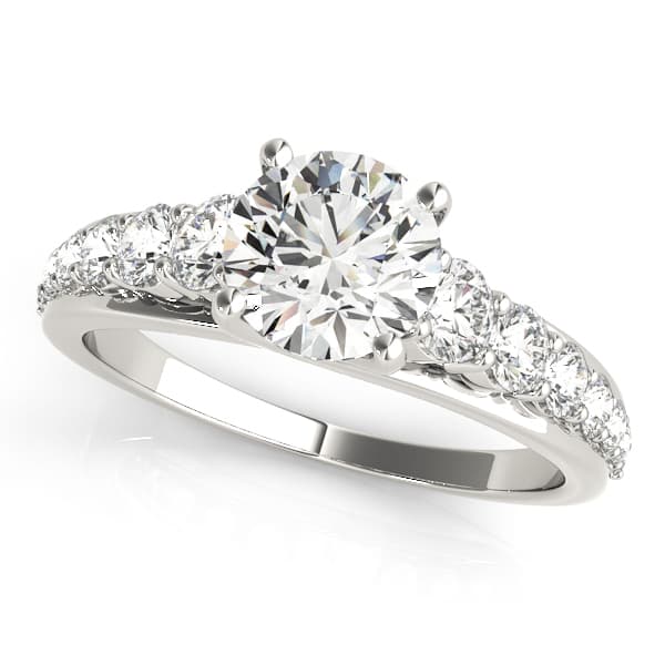 Graduating Trellis Round Engagement Ring — style 50662 in 10k White Gold