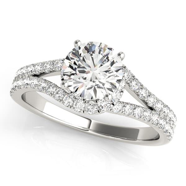Bypass Split Shank Engagement Rings — style 50663 in 10k White Gold
