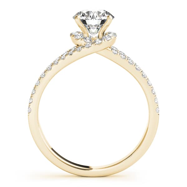 Bypass Split Shank Engagement Ring, style 50663, Side view in yellow gold