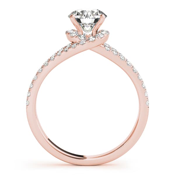 Bypass Split Shank Engagement Ring, style 50663, Side view in rose gold
