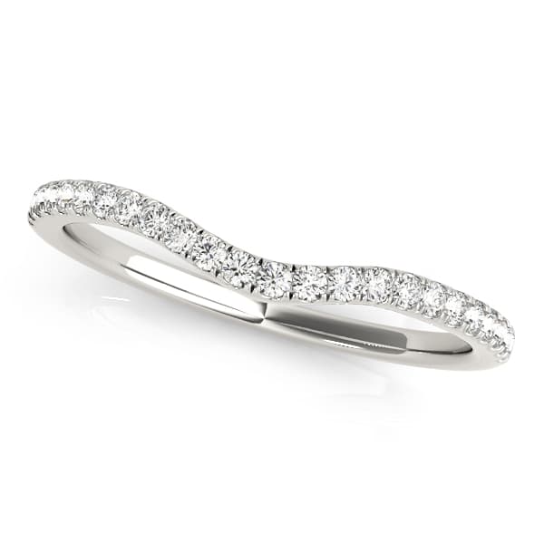 Split Prong Curved Wedding Band — View 1