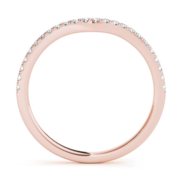 Split Prong Curved Wedding Band (1/8 ct. tw.), Side view in rose gold