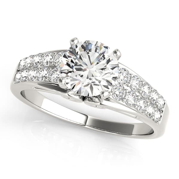 Multirow Prong Engagement Ring — style 50665 in 10k White Gold