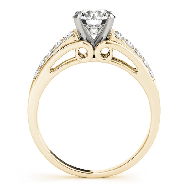 Multi-Row Prong Engagement Ring, style 50665, Side view in yellow gold