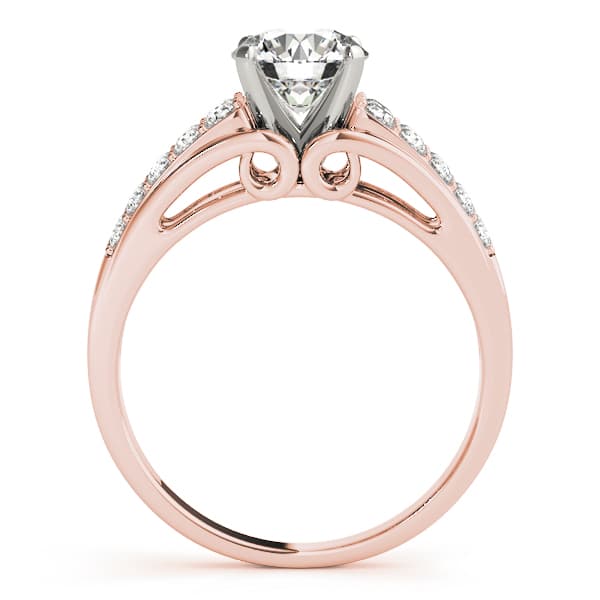 Multi-Row Prong Engagement Ring, style 50665, Side view in rose gold