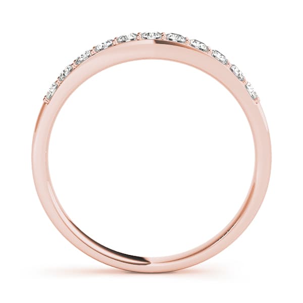 Single Row Prong Curved Wedding Band (1/4 ct. tw.), Side view in rose gold