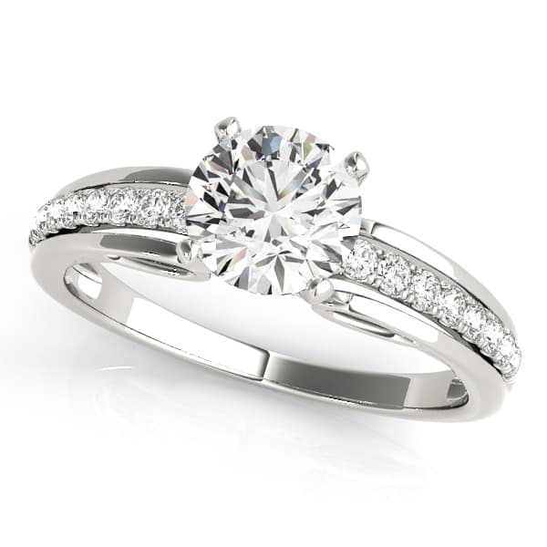 Single Row Prong Set Engagement Ring — style 50666 in 10k White Gold