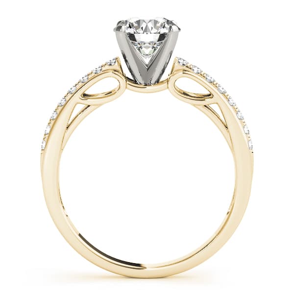 Single Row Prong Set Engagement Ring, style 50666, Side view in yellow gold