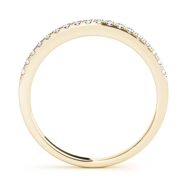 Single Row Prong Set Wedding Bands (1/8 ct. tw.), Side view in yellow gold