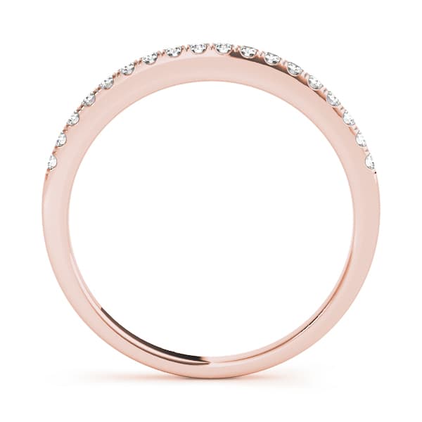 Single Row Prong Set Wedding Bands (1/8 ct. tw.), Side view in rose gold