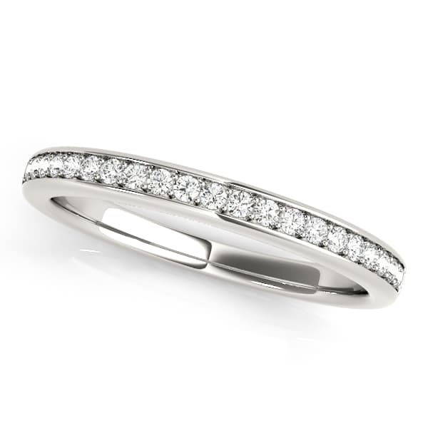 Channel Set Wedding Bands — White Gold
