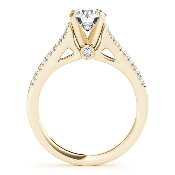 Split Shank Prong Set Engagement Ring, style 50668, Side view in yellow gold