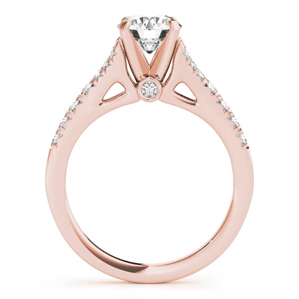 Split Shank Prong Set Engagement Ring, style 50668, Side view in rose gold