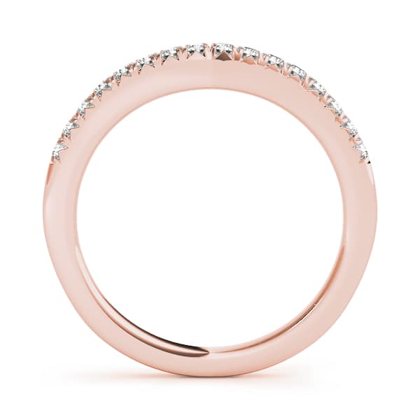 Curved Fishtail Wedding Band (1/4 ct. tw.), Side view in rose gold
