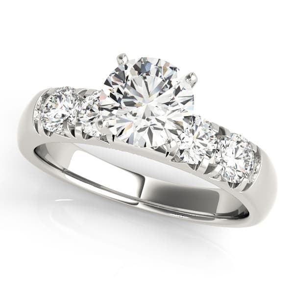 Single Row French Cut Engagement Rings — style 50770 in 10k White Gold