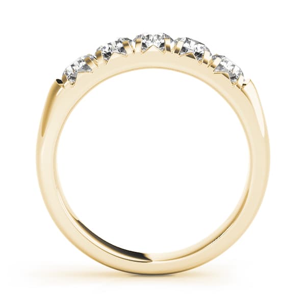 Prong Set Wedding Bands (3/4 ct. tw.), Side view in yellow gold