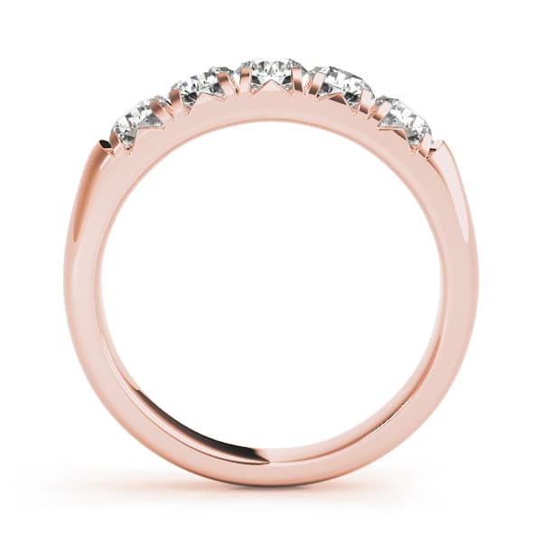 Prong Set Wedding Bands (1 ct. tw.), Side view in rose gold