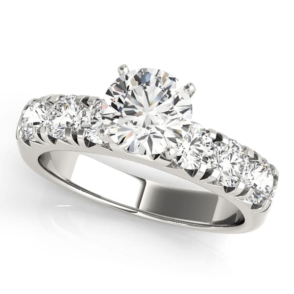 Single Row French Cut Engagement Ring — style 50771 in 10k White Gold
