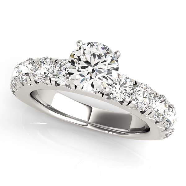 Single Row Prong Set Engagement Rings — style 50772 in 10k White Gold