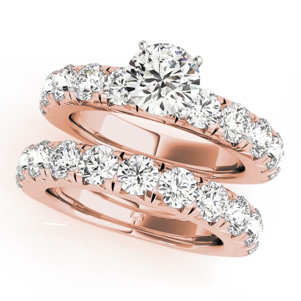 Single Row Prong Set Engagement Ring, style 50772, On hand view in rose gold