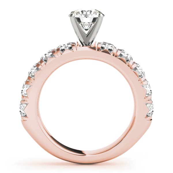 Single Row Prong Set Engagement Ring, style 50772, Side view in rose gold