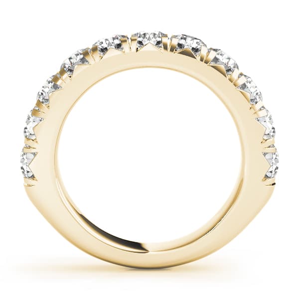 French Cut Prong Wedding Band (1.43 ct. tw.), Side view in yellow gold