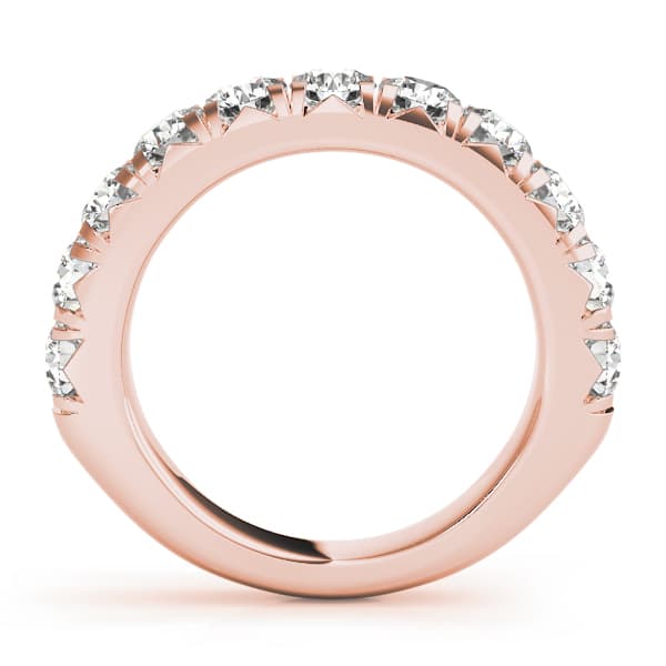 French Cut Prong Wedding Band (1.43 ct. tw.), Side view in rose gold