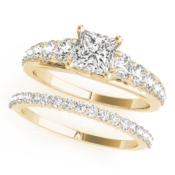 Trellis Engagement Ring, style 50773, On hand view in yellow gold
