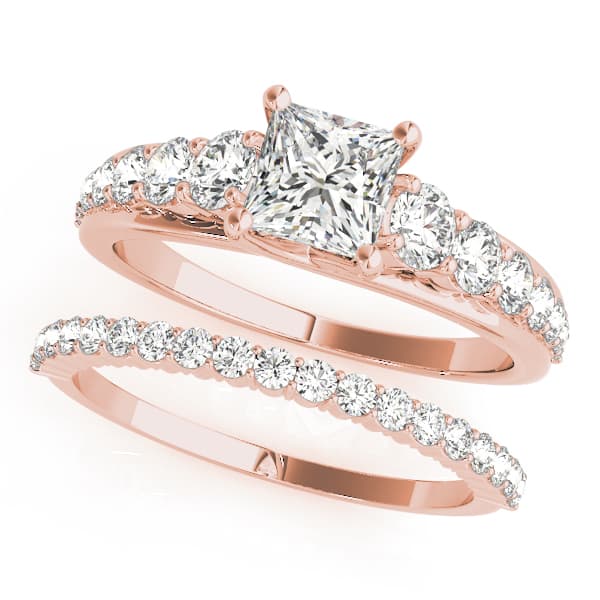 Trellis Engagement Ring, style 50773, On hand view in rose gold