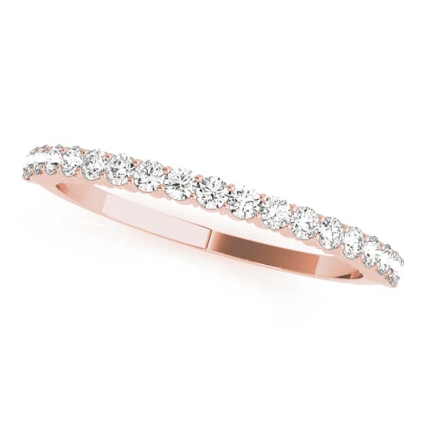 Round Prong Set Wedding Band (0.28 ct. tw.), Front view in rose gold