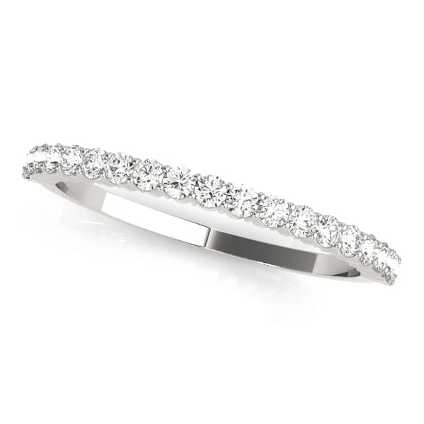 Round Prong Set Wedding Band — View 1