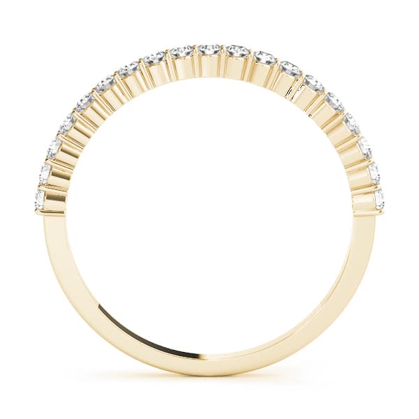 Round Prong Set Wedding Band (0.28 ct. tw.), Side view in yellow gold