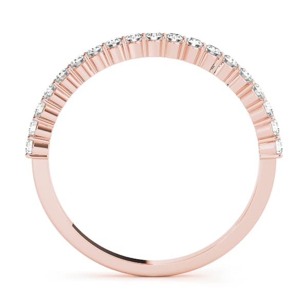 Round Prong Set Wedding Band (0.28 ct. tw.), Side view in rose gold