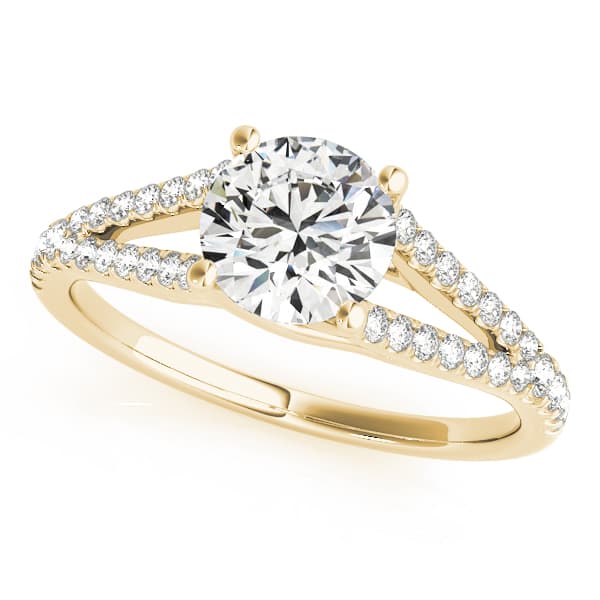 Split Shank Trellis Engagement Ring, style 50774, Front view in yellow gold