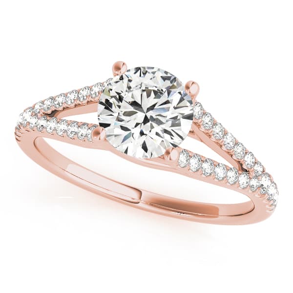 Split Shank Trellis Engagement Ring, style 50774, Front view in rose gold