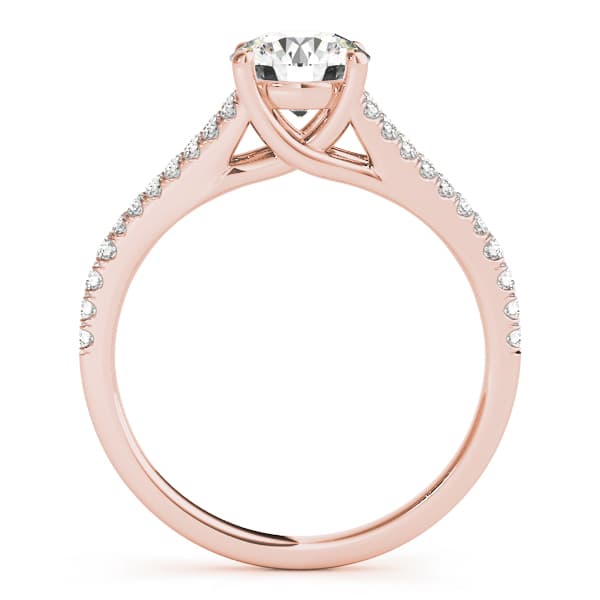 Split Shank Trellis Engagement Ring, style 50774, Side view in rose gold