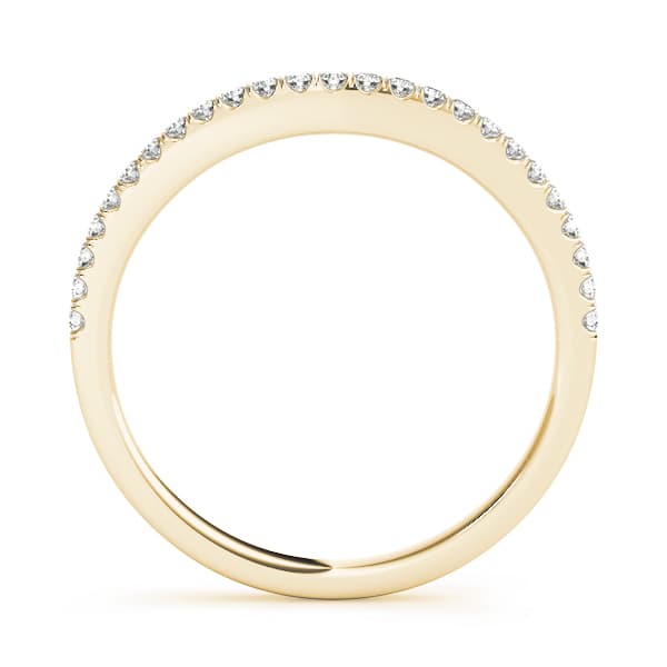 Curved Split Prong Wedding Set (0.1 ct. tw.), Side view in yellow gold