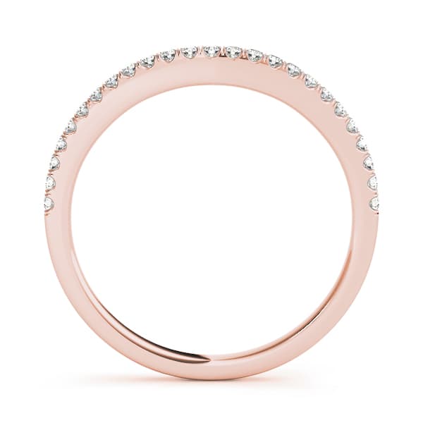 Curved Split Prong Wedding Set (0.1 ct. tw.), Side view in rose gold