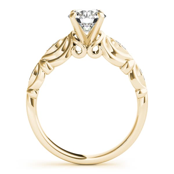 Antique Style Marquise Engagement Ring, style 50776, Side view in yellow gold